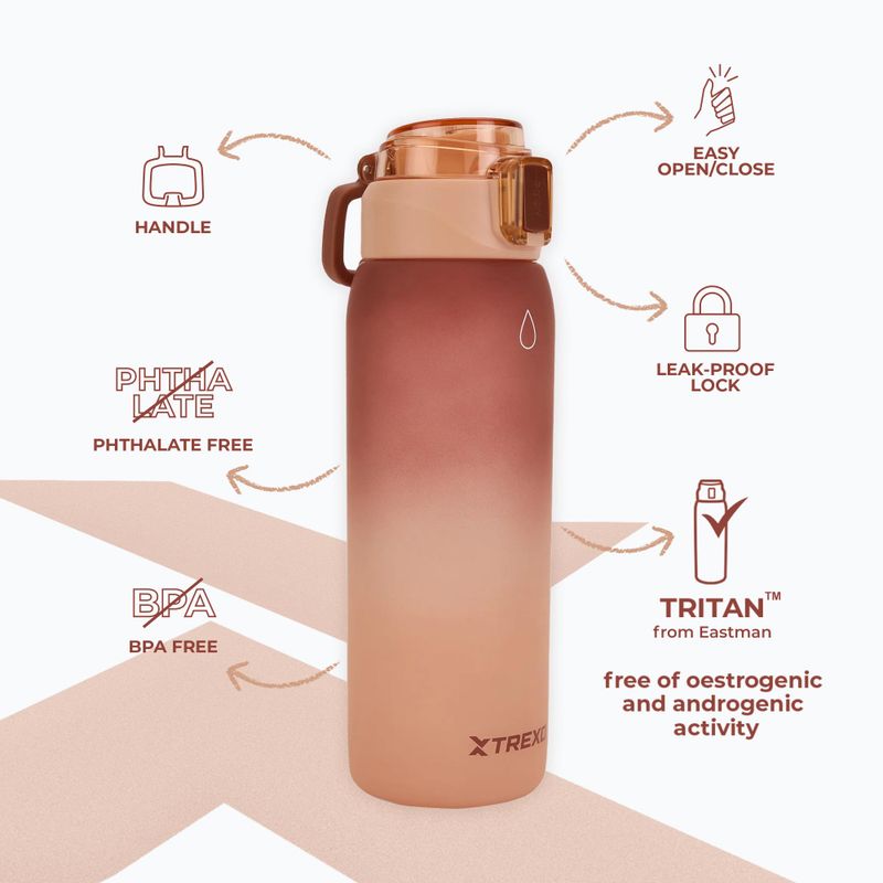 Bidonas XTREXO Haust 1000 ml rudas 3