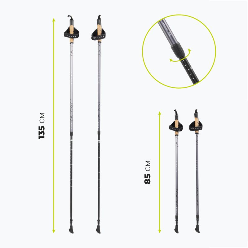 Reguliuojamos juodos spalvos KADVA Aruku nordic walking lazdos 2