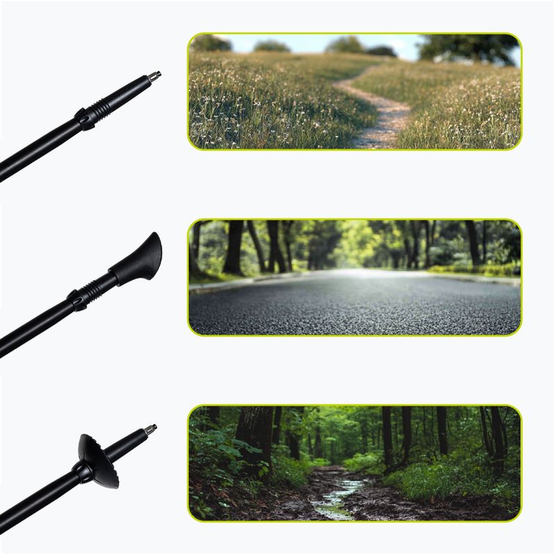 Reguliuojamos juodos spalvos KADVA Aruku nordic walking lazdos 7