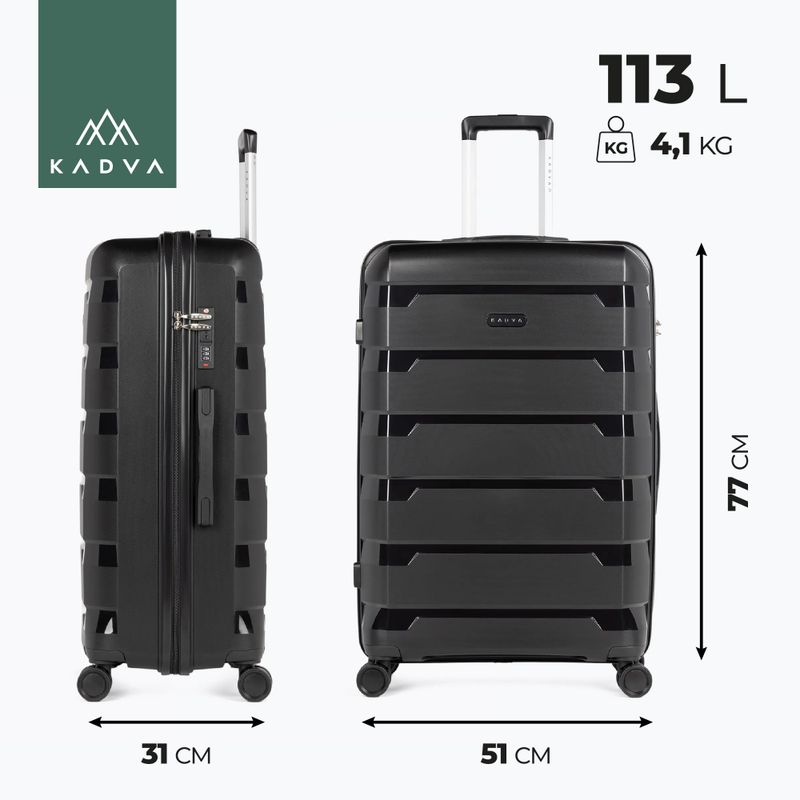 Didelė kelioninė lagamina KADVA Cayes 113 l juoda 3