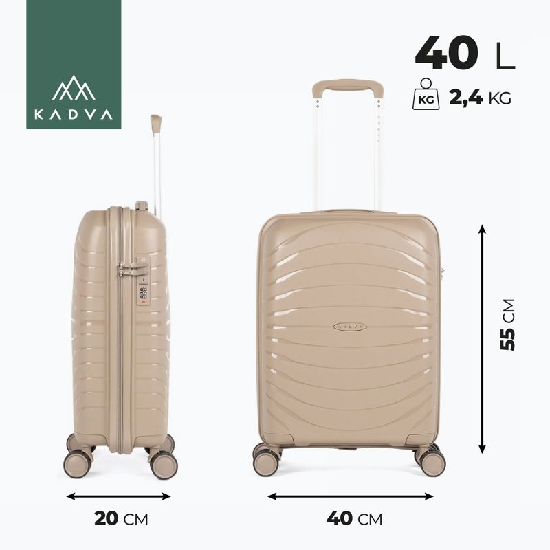 Kabininis kelioninis lagaminas KADVA Brava 40 l smėlio spalvos 3
