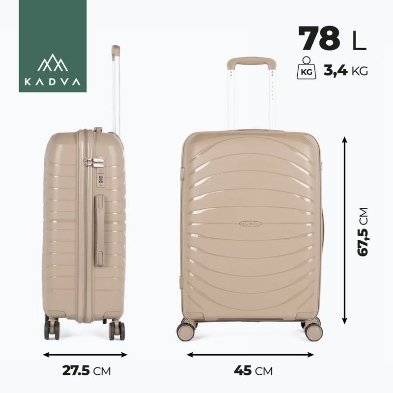 Kelioninis lagaminas KADVA Brava 78 l smėlio spalvos 3