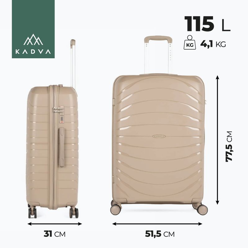 Kelioninis lagaminas KADVA Brava 115 l smėlio spalvos 3