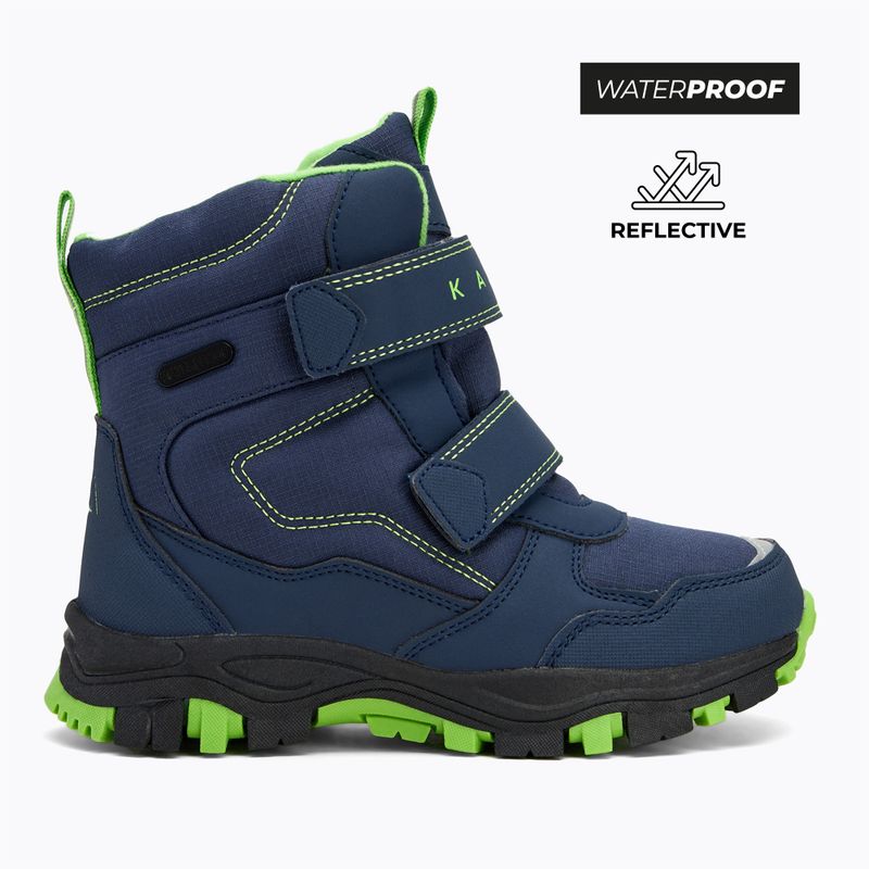 Vaikiški žieminiai batai KADVA Snowey Mid WaterProof tamsiai mėlyna/žalia 2
