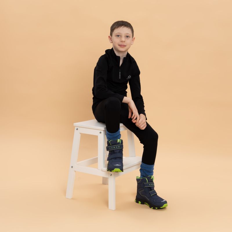 Vaikiški žieminiai batai KADVA Snowey Mid WaterProof tamsiai mėlyna/žalia 3