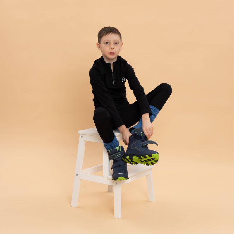 Vaikiški žieminiai batai KADVA Snowey Mid WaterProof tamsiai mėlyna/žalia 11