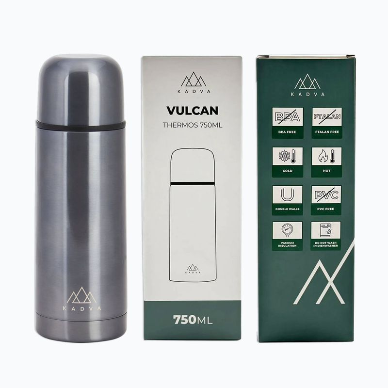 Termosas KADVA Vulcan 750 ml metalo atspalvio 12