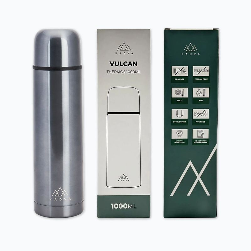 Termosas KADVA Vulcan 1000 ml sidabrinis 12