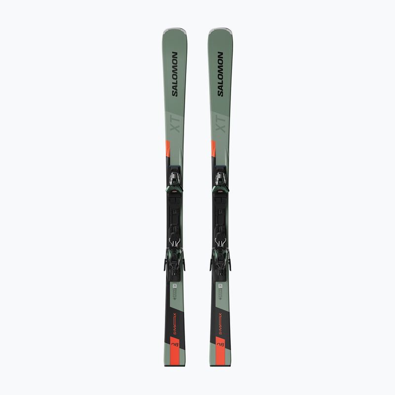 Kalnų slidės Salomon S/Max 8 XT + apkaustai M11 GW oil green/black/neon red
