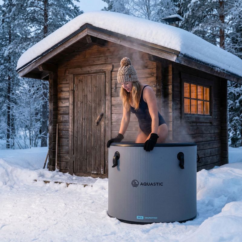 Šalto vandens baseinas AQUASTIC BrrFree 382 l dropstitch grey 4