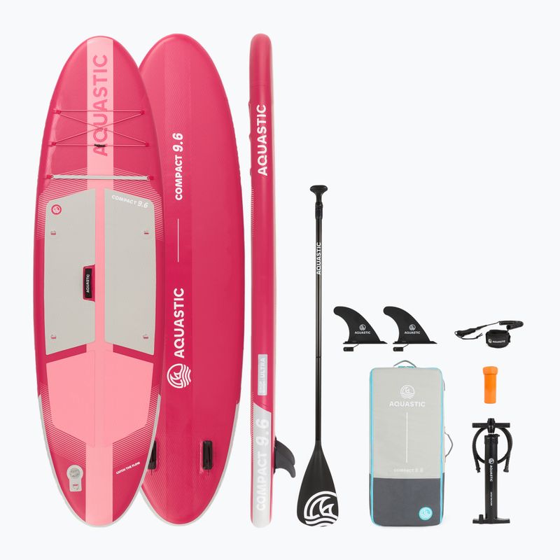 Irklentė SUP AQUASTIC Compact 9'6" rožinė