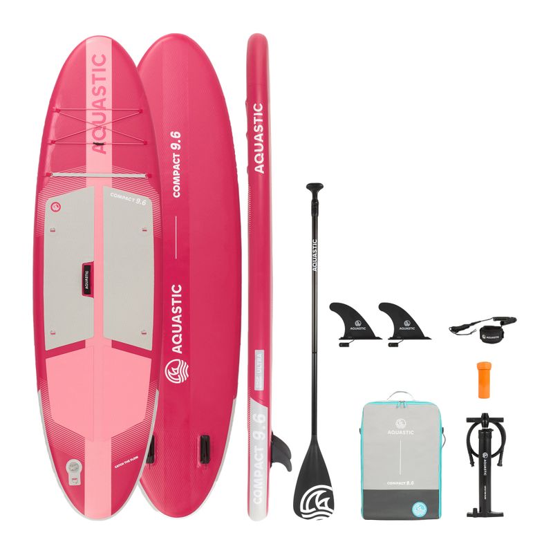 Rinkinys pripučiama lenta SUP AQUASTIC Compact 9'6" pink 21