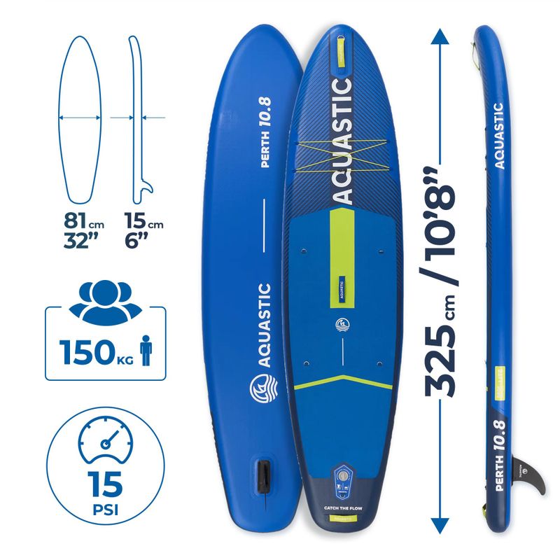 Rinkinys pripučiama lenta SUP AQUASTIC Perth 10'8" allround dark blue 18