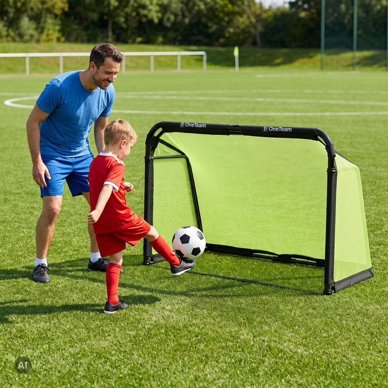 Futbolo vartai OneTeam SWIFTGOAL 180 x 120 cm foldable black/green 2