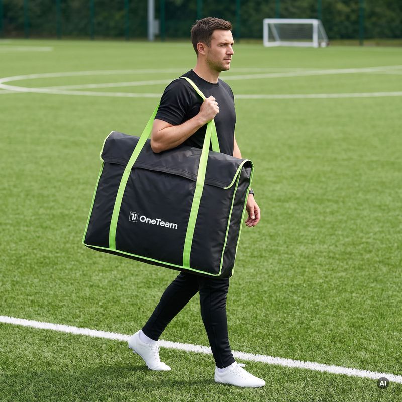 Vartų nešiojimo krepšys OneTeam Swiftgoal 120 x 70 cm black/green 3