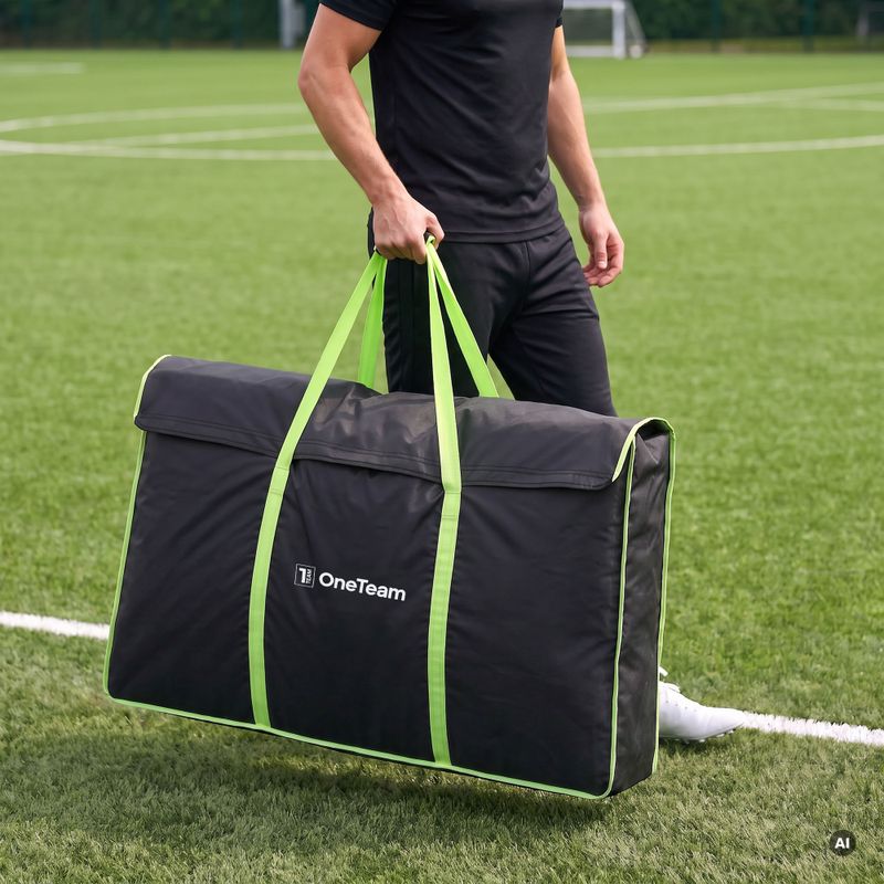 Nešiojimo krepšys vartams OneTeam Swiftgoal 150 x 90 cm juodas/žalias 3