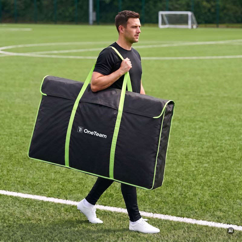 Nešiojimo krepšys vartams OneTeam Swiftgoal 150 x 90 cm juodas/žalias 4