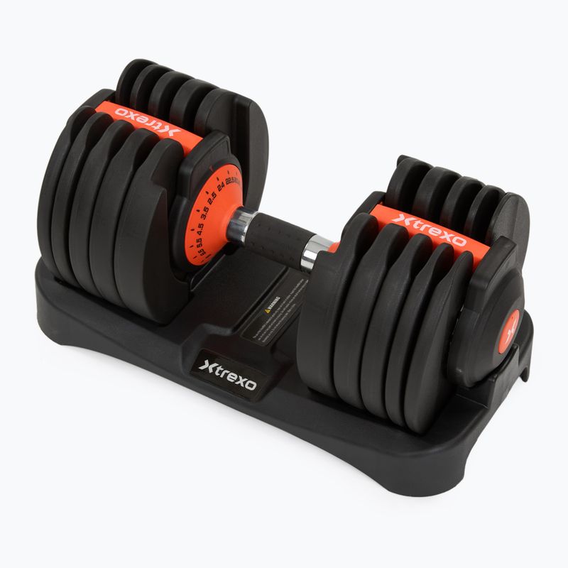 Reguliuojamas hantelis XTREXO 24kg EVO black