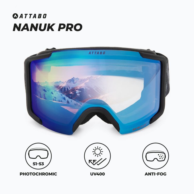 Slidinėjimo akiniai ATTABO Nanuk Pro photochromic black 2