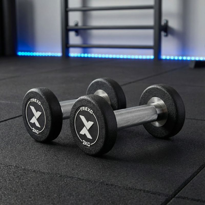 Gumuota ketaus hantelis XTREXO Pro 2 kg black 3
