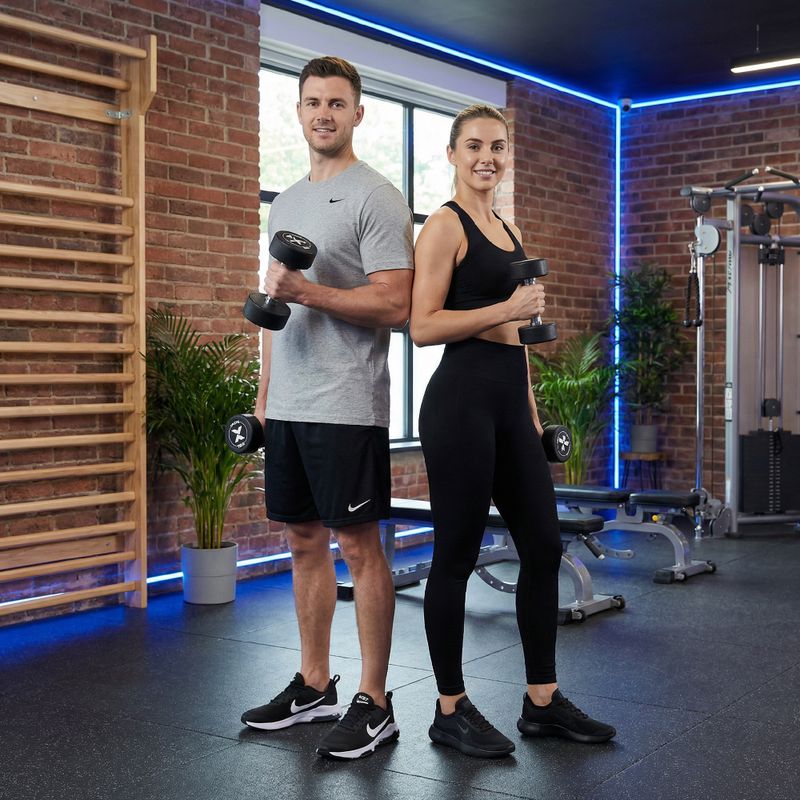 Gumuota ketaus hantelis XTREXO Pro 10 kg black 5