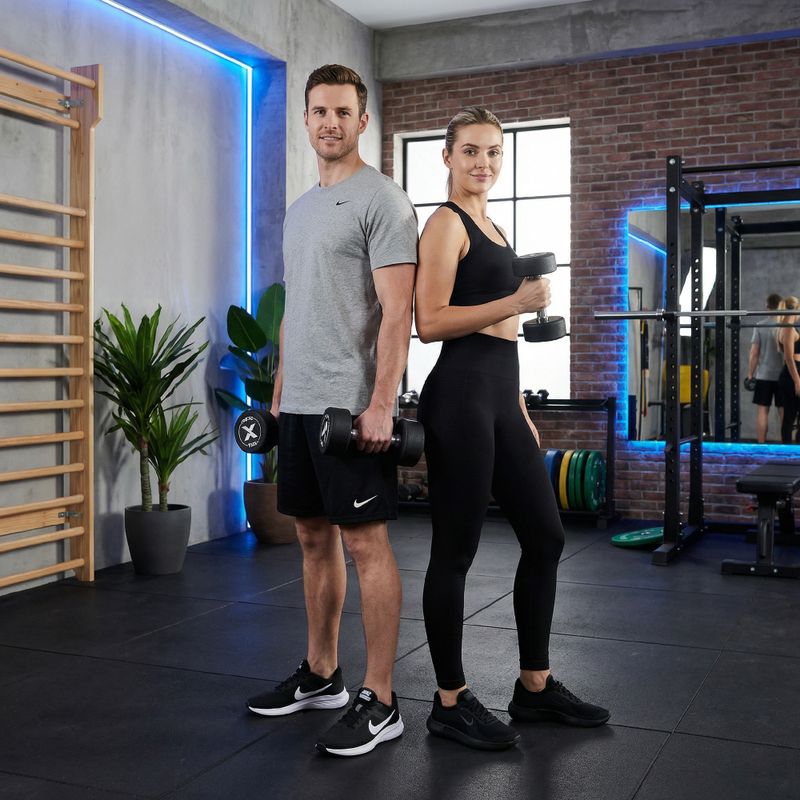 Gumuotas ketaus hantelis XTREXO Pro 12 kg black 5