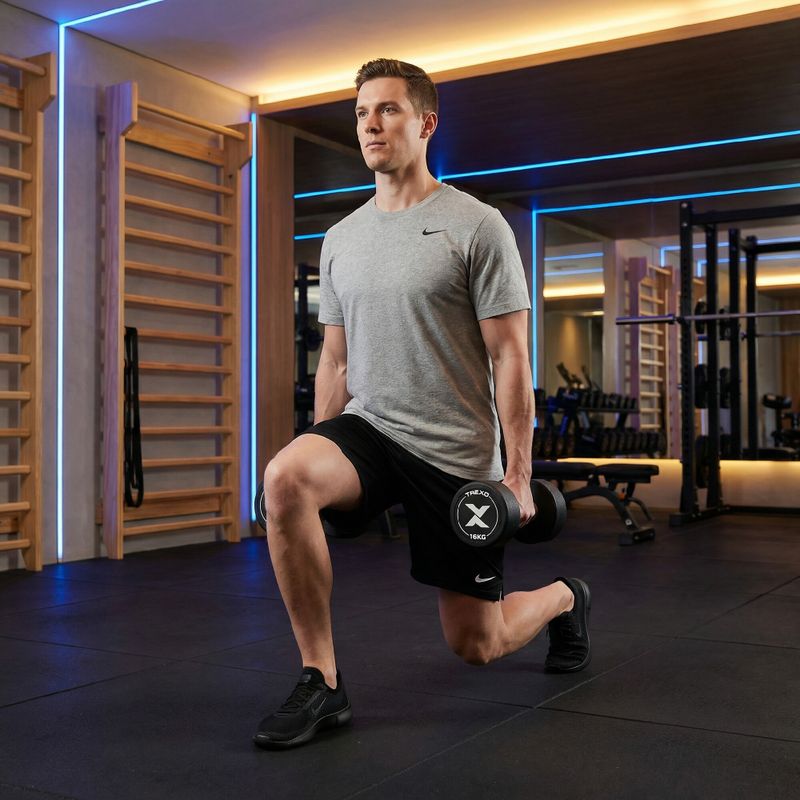 Gumuotas ketaus hantelis XTREXO Pro 16 kg black 4