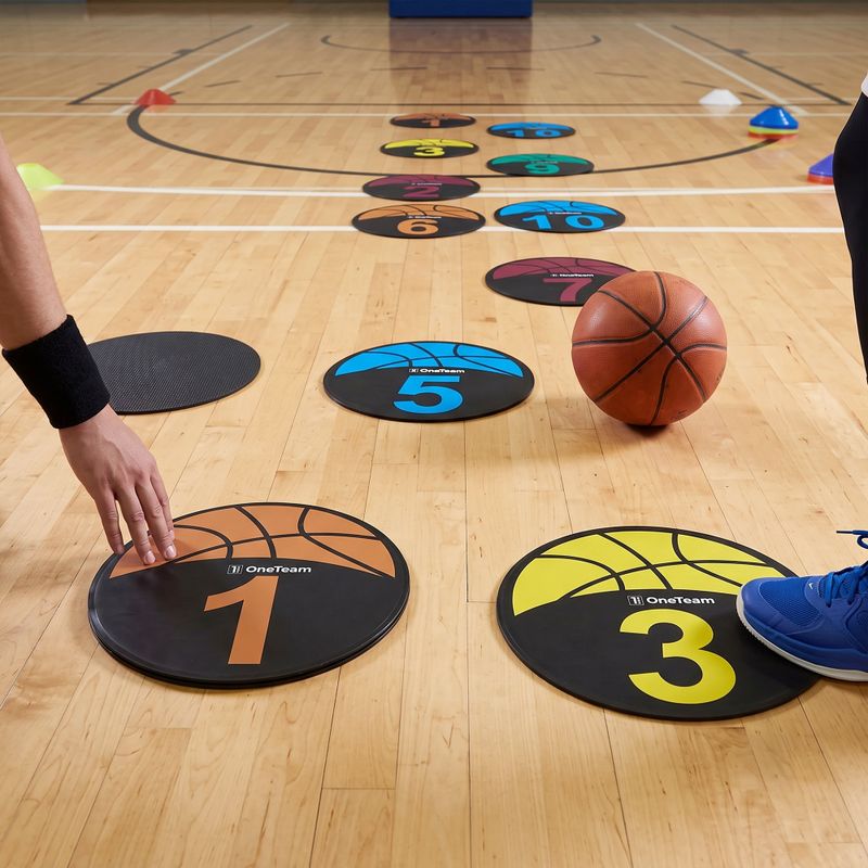 Treniruočių žymekliai OneTeam TRF08 10 pcs BASKET black 2