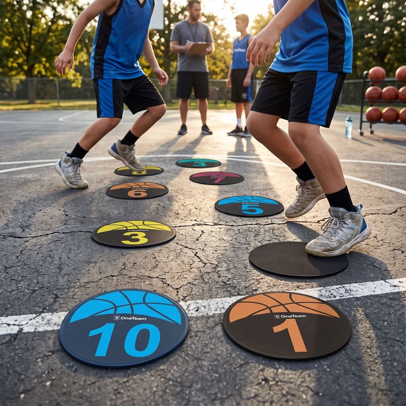 Treniruočių žymekliai OneTeam TRF08 10 pcs BASKET black 3
