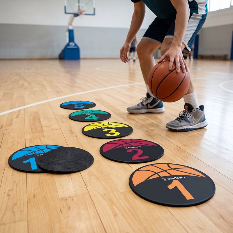 Treniruočių žymekliai OneTeam TRF08 10 pcs BASKET black 4