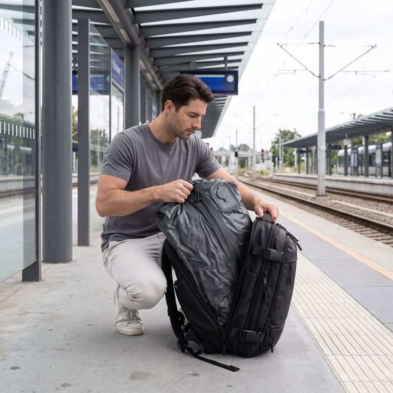 KADVA ARTravel 30 l juodas vakuuminis kuprinės maišas 2
