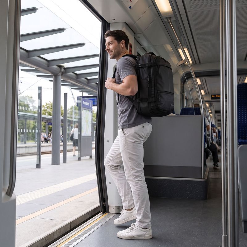 KADVA ARTravel 30 l juodas vakuuminis kuprinės maišas 5