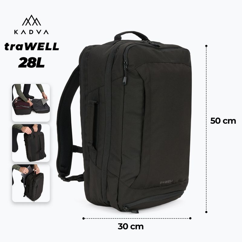 Turistinis kuprinė KADVA traWELL 28 l juoda 2