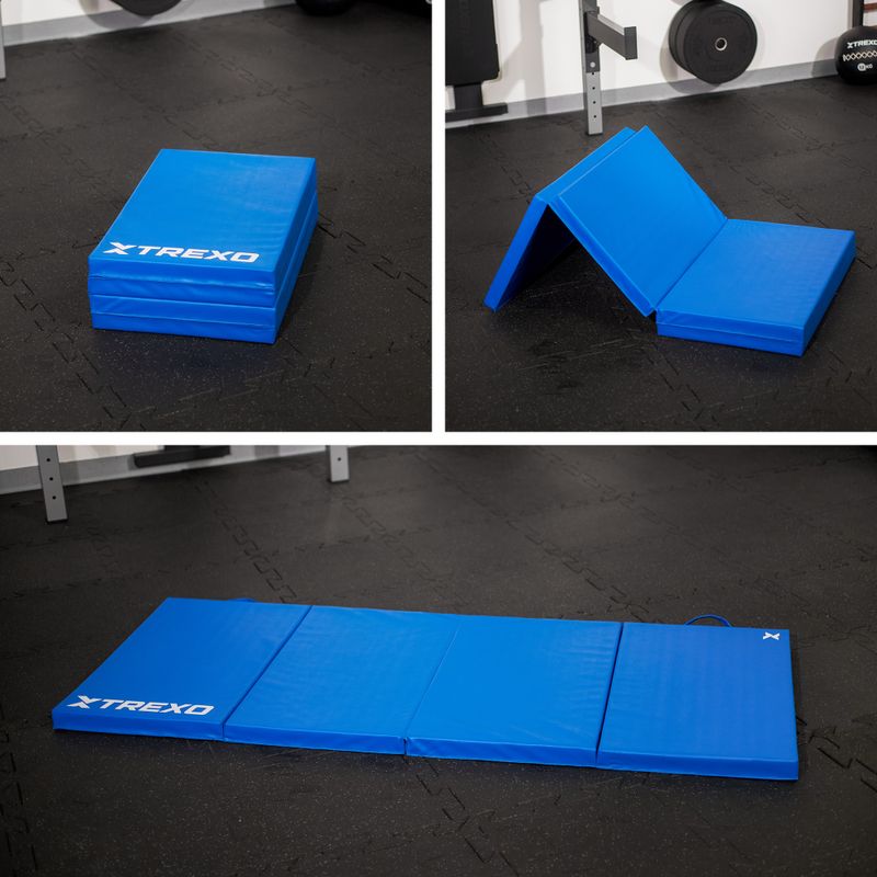 Gimnastikos kilimėlis TREXO sulankstomas 195 x 80 x 5 cm mėlynas 10