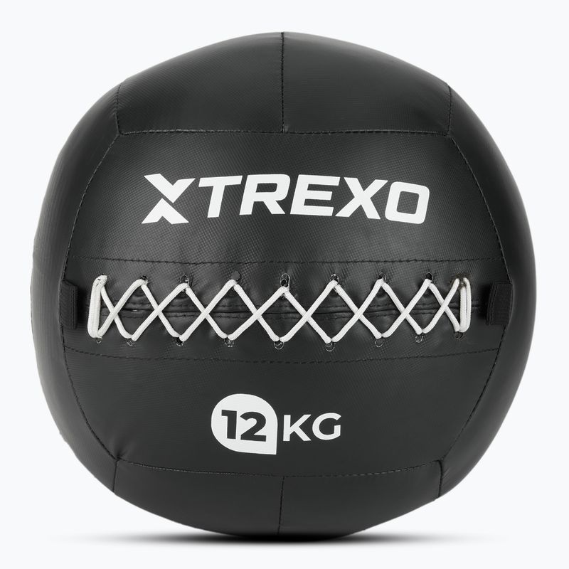 Medicininis kamuolys XTREXO Wall Ball 12 kg juodas