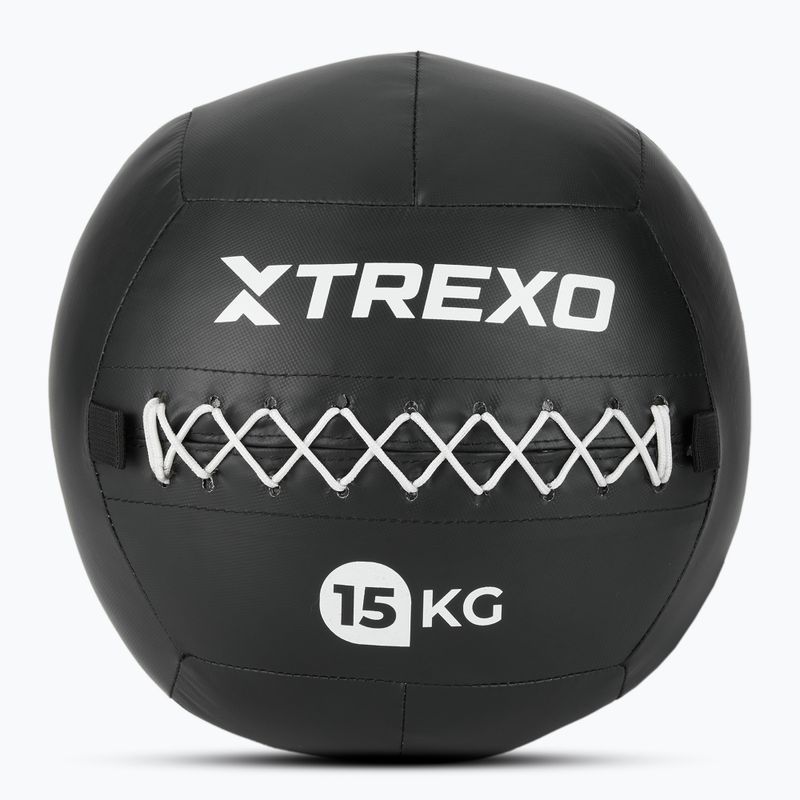 Medicininis kamuolys TREXO Wall Ball 15 kg juodas