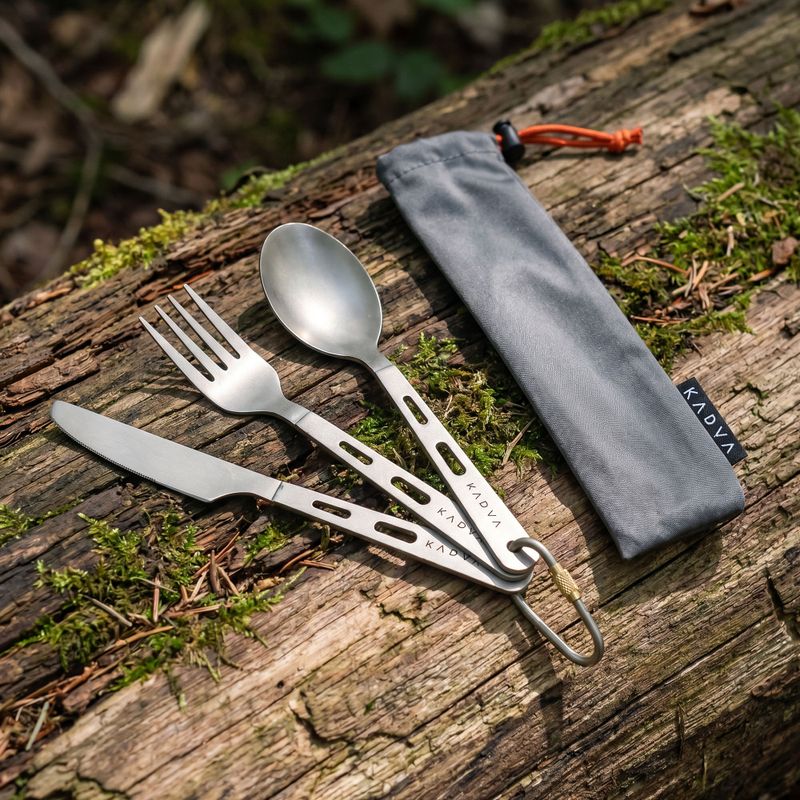 Kelioniniai stalo įrankiai KADVA titanium ultralight gray 6