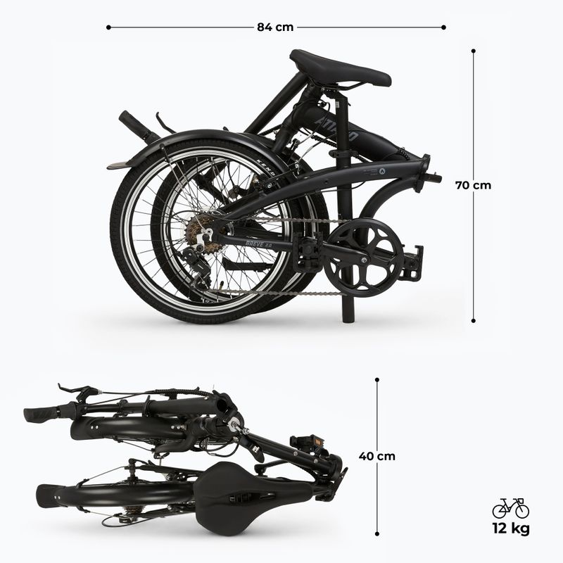 Sulankstomas miesto dviratis ATTABO Breve 2.0 black 2