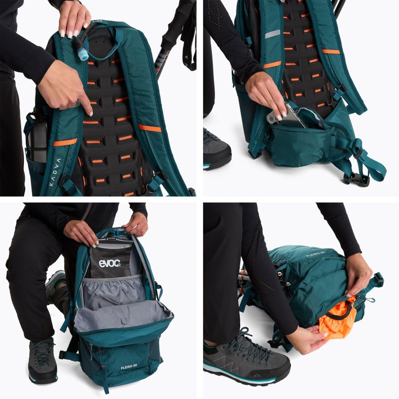 Turistinė kuprinė KADVA Fleiro 30 l tamsi žalsvai mėlyna 12