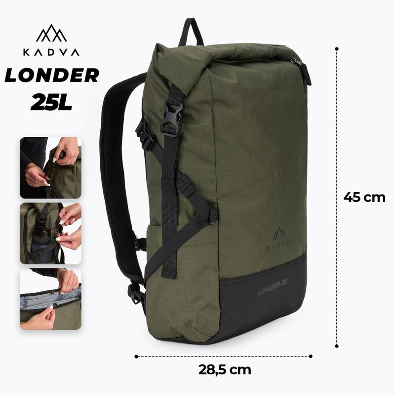 Turistinis kuprinė KADVA Londer 25 l žalia 2