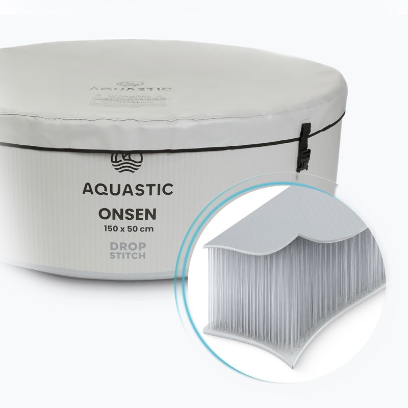 Pripučiamas baseinas AQUASTIC ONSEN drop stitch 700 l 150 cm pilkas 2
