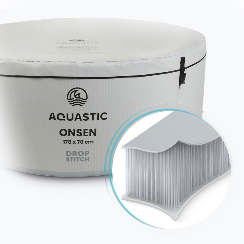 Pripučiamas baseinas AQUASTIC ONSEN drop stitch 1200 l 178 cm pilkas 2