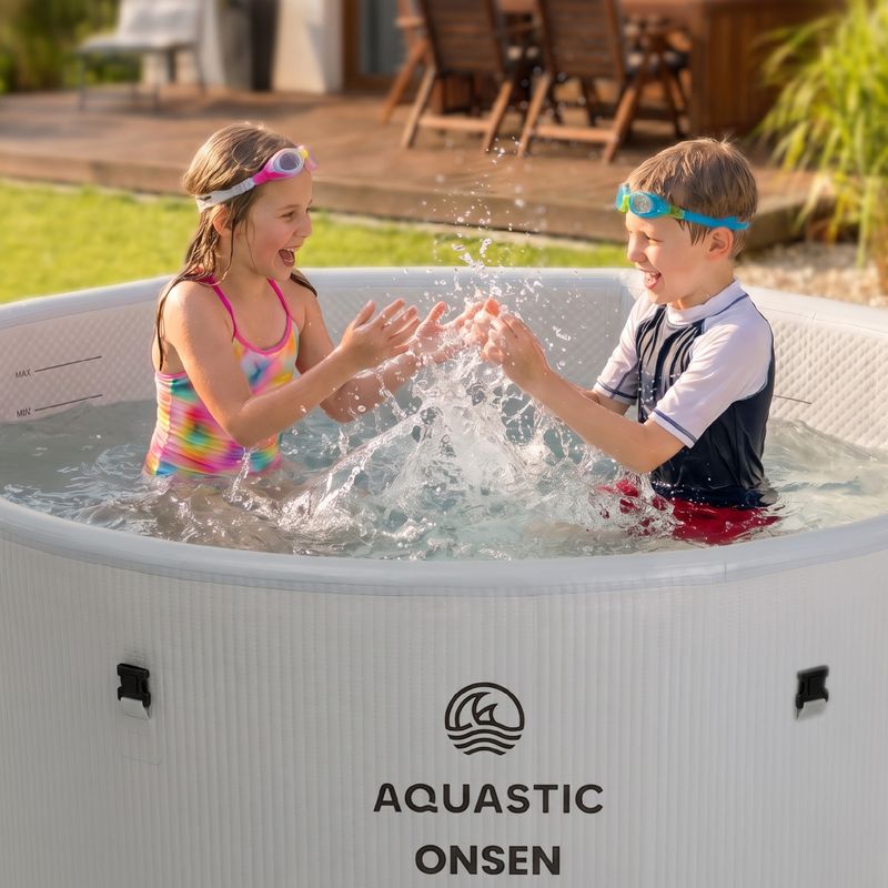 Pripučiamas baseinas AQUASTIC ONSEN drop stitch 1200 l 178 cm pilkas 19