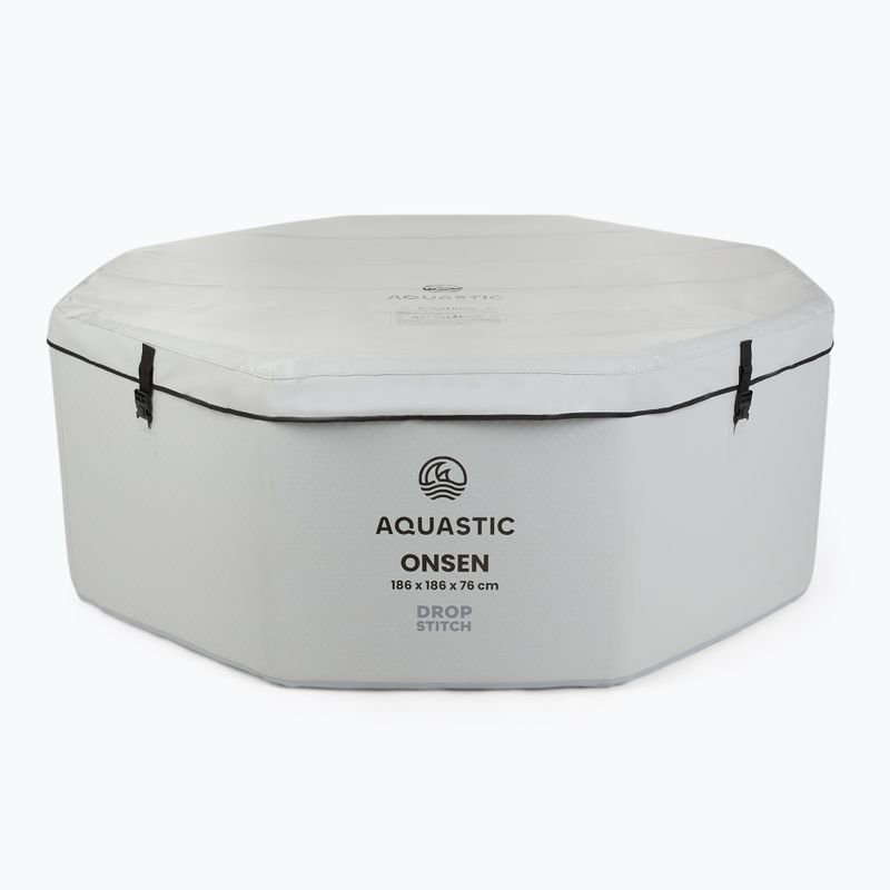 Pripučiamas baseinas AQUASTIC ONSEN drop stitch 1400 l 186 cm pilkas