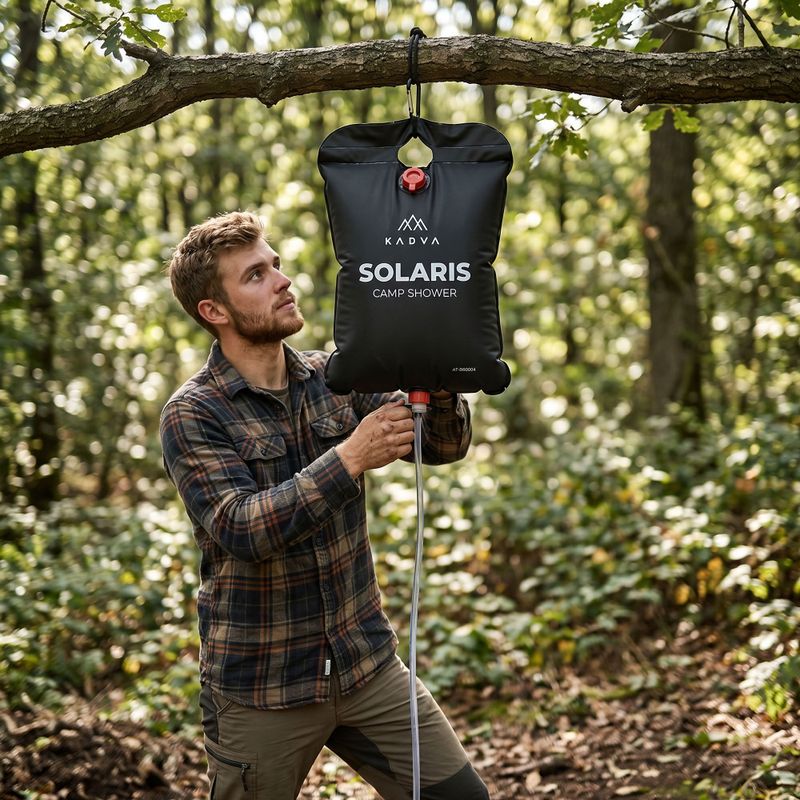 Stovyklavimo dušas KADVA Solaris black 10