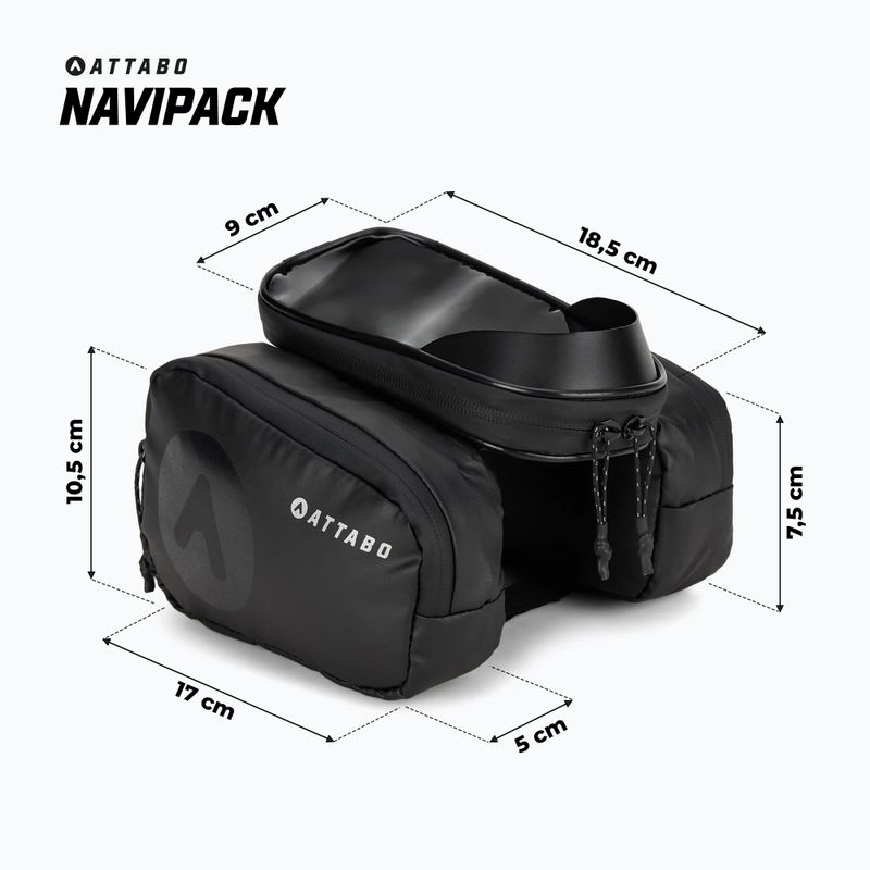 Dviračio krepšys ant rėmo ATTABO NaviPack juodas 9