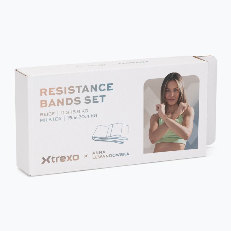 Pasipriešinimo gumų rinkinys XTREXO x Anna Lewandowska bands Beige/Milktea 6