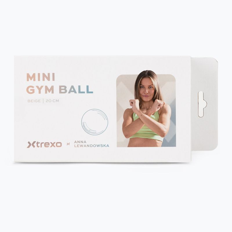 Mažo gimnastikos kamuolys XTREXO x Anna Lewandowska ball 20cm Beige 8