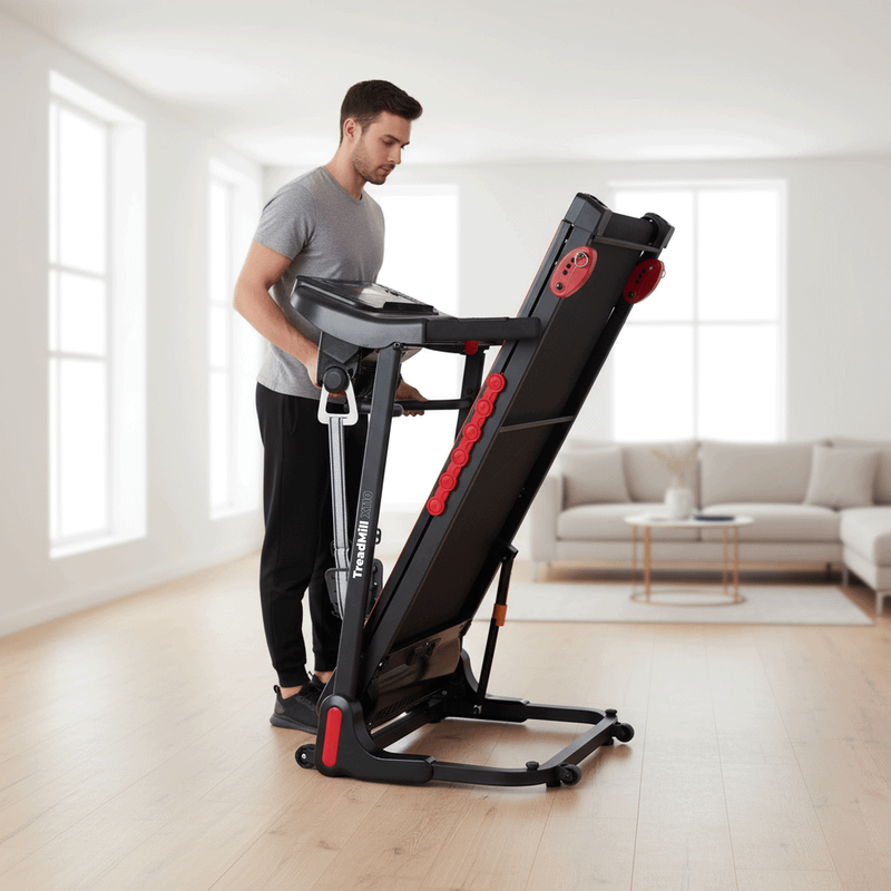 Bėgimo takelis Trexo X110+ su masažuokliu, juodas 15