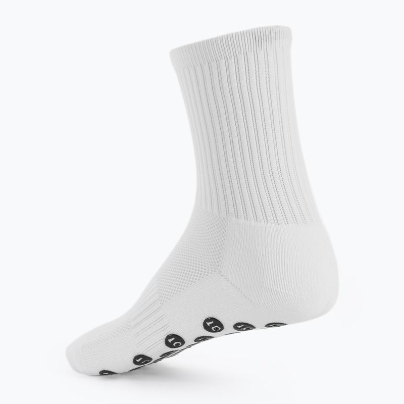 Vaikiškos futbolo kojinės OneTeam Precision Grip non-slip 2-pack white 2